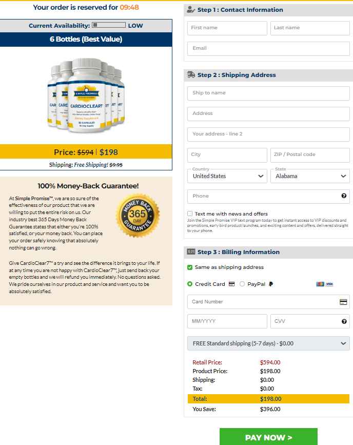 CardioClear7 CardioClear7 Order Page